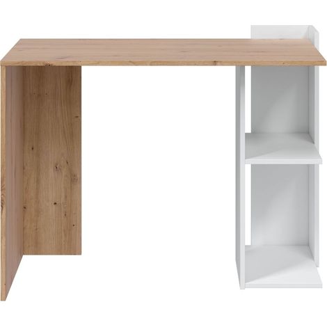 Scrivania ad Angolo Reversibile Fores 100 x 52 x h 78 cm Bianco e Rovere (1/5)