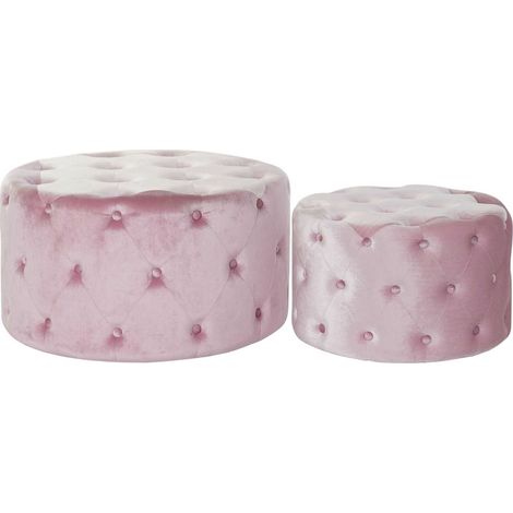 Pouf velours rose élégant pour une ambiance cosy - Rose velours délicat