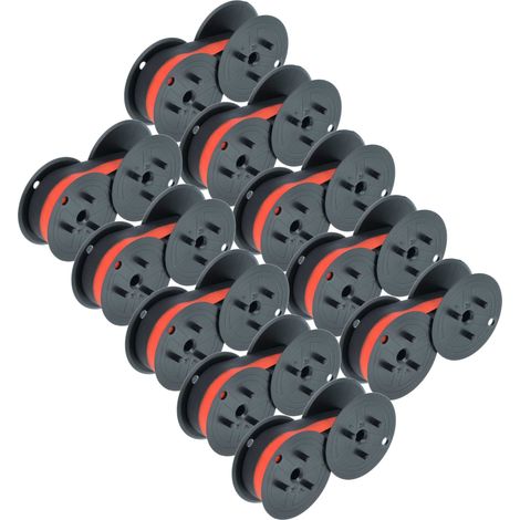 vhbw 10x Ink Roller Black-Red compatible with Triumph-Adler CMS 330, 340 Cash Register, Calculator (1/4)