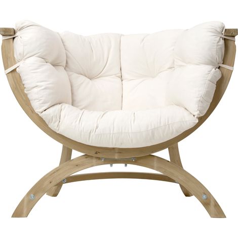 AMAZONAS Loungesessel Siena Uno Natura inkl. Sitzkissen ca. 118,5 x 93,5 x 58cm für Haus und Garten