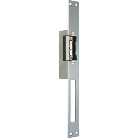 Gâche électrique encastrable passage de serrure droite-gauche – Loquet de déverrouillage – Compatible avec serrures encastrées – Métal argenté – Europe Automatismes