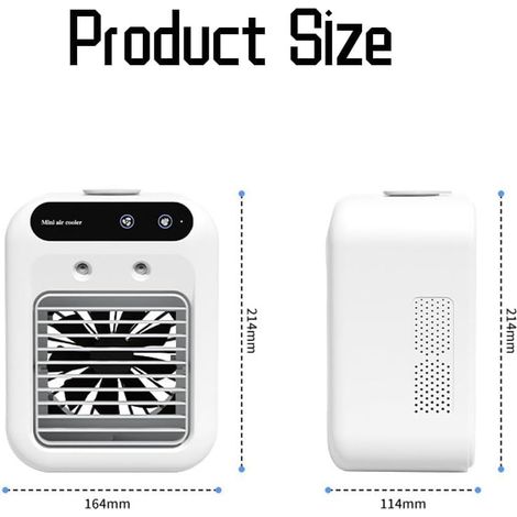 Enfriador de Aire Portátil 4 en 1 con Tanque 500ml, Pantalla LED y Temporizador, Silencioso 20dB – Ideal para Dormitorio y Oficina (1/4)