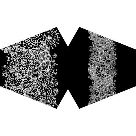 Couvre-visage mode réutilisable - Élégance noire (Adulte)- Vendu par 1 (1/4)