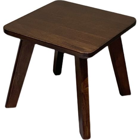 Tabouret en bois massif, Home Tabouret de cireur de chaussures en noyer, 26x26x24cm (1/5)