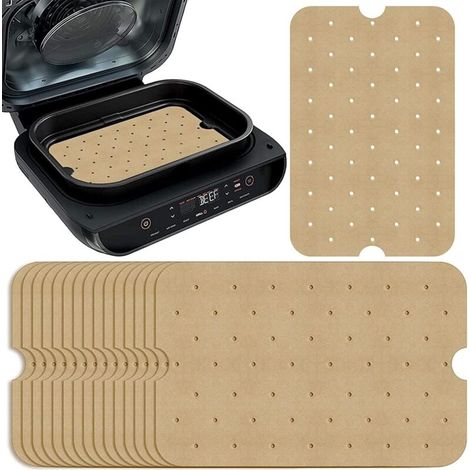Lot de 100 feuilles de papier sulfurisé non blanchi pour friteuse à air, 2,4 x 3,5 m, Ninja Foodi XL Smart FG551 6 en 1 (1/5)