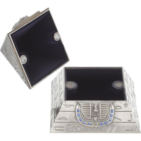 Elegante und funktionale Schmuckschatulle in Pyramidenform aus silberfarbenem Metall im Vintage-Stil – Kompakte Aufbewahrung für Schlüssel und Schmuck, Schreibtischdekoration (1/5)