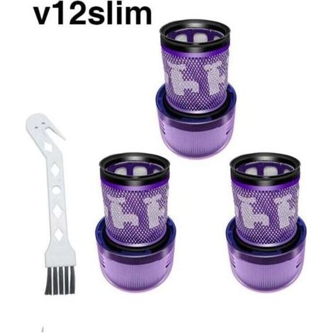 Lot de 3 filtres HEPA 971517-01 pour aspirateur sans fil Dyson V12 Detect Slim avec 1 brosse (1/5)