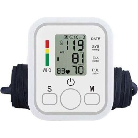 Tensiómetro de brazo, tensiómetro de muñeca, tensiómetro de brazalete, tensiómetro profesional, tensiómetro de brazalete, tensiómetros manuales (blanco) (1/5)