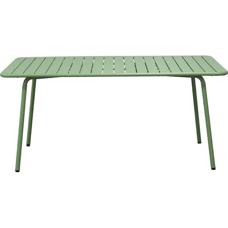 Table de jardin 160x90x73cm en métal vert - BACA