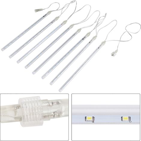Wasserdichte SMD2835 LED-Lichterkette, 8 Röhren, 30 cm, weiß, EU-Stecker (1/5)