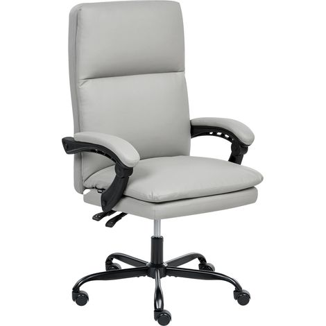 Sedia direzionale da ufficio Regolazione del sedile Inclinazione Imbottitura spessa Finta pelle Grigio Chiaro Serene (1/5)