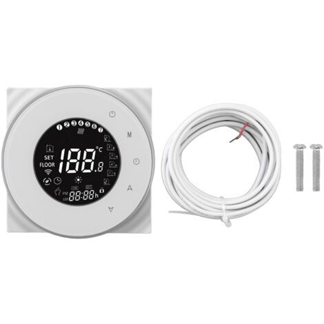 Thermostat de chauffage au sol WiFi intelligent, systèmes de chauffage électrique à commande vocale avec écran tactile LCD VA 95-240V (1/5)