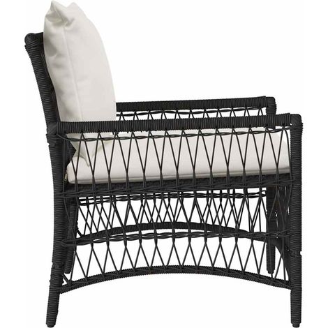 Chaise de jardin,Chaise d'extérieur Noir 60 x 70 x 78cm polyrotin CFW4487047 (1/5)