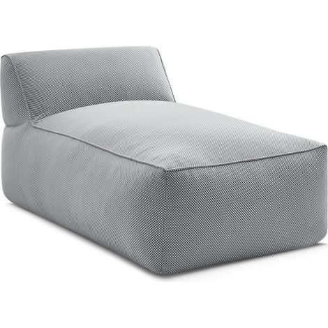 BOBOCHIC - Méridienne sans accoudoir pour canapé de jardin modulable RIVIERA tissu chiné Gris clair (1/5)