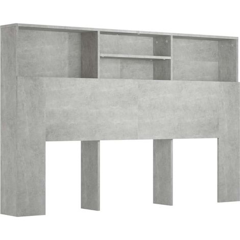 Maison Exclusive - Mueble cabecero gris hormigón 160x19x103,5 cm (1/5)