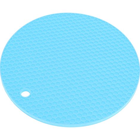 Tapis de four à micro-ondes en silicone épais, bleu, forme ronde, qualité alimentaire (1/5)