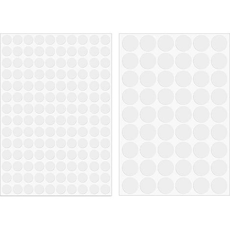 Bouchons À Vis - PVC Auto-Adhésifs - Pour Cacher Les Trous De Vis Sur Meubles - Blanc - 12 mm Et 21 mm - 194 Pièces (1/5)