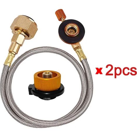 Adaptateur de remplissage pour bouteille de gaz, brûleur pour réchaud de camping, brûleur de randonnée, brûleur extérieur, réservoir de gaz, vanne de raccordement pour fournaise, tuyau tressé, réchaud (1/5)