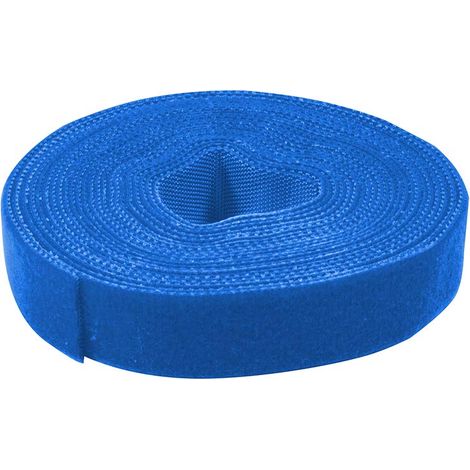 Bande Velcro pour câbles Logilink 16 mm 4 m bleue, organiseur de serre-câbles