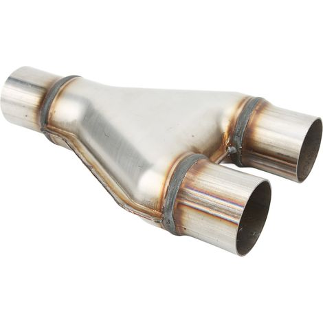 Sortie d'échappement double en acier inoxydable, anti-fuite, ajustement serré, embouts d'échappement double ID 57mm pour voiture (1 entrée vers 2 sorties) (1/5)
