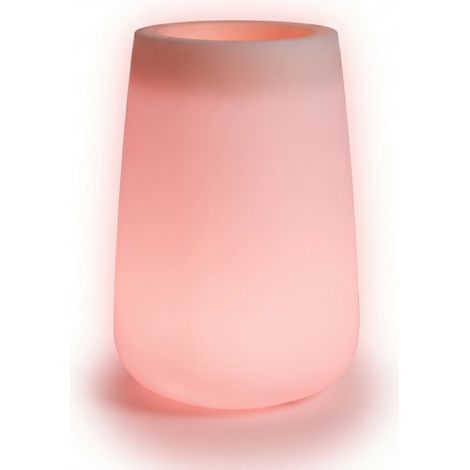 Grand vase lumineux design et, Ø43xH75 cm, en polymère résistant avec LED rouge, pour l'intérieur et l'extérieur - Fabriqué en Italie - Monacis (1/3)