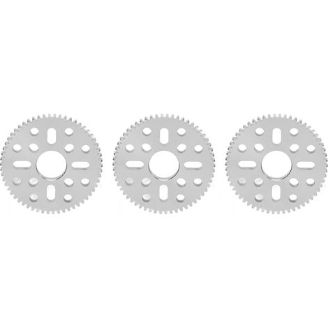 3 Pièces Pignon Droit à Denture Droite 4 Trous Longs 12 Trous Ronds Module 0.8 Alésage 14mm Épaisseur 4mm (1/5)