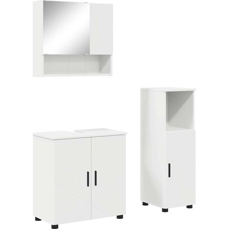 Maison Exclusive - Badezimmermöbel-Set mit Tür 3 pcs Weiß Holzwer