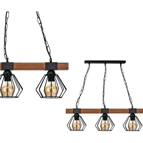 Suspension ULF noire/bois 3xE27 (1/5)