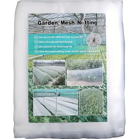 Filet de protection anti-insectes blanc à mailles de 60 (2,5 x 3 m, 60 mesh) pour jardin, idéal pour protéger plantes, légumes, fruits et fleurs des petits nuisibles et des oiseaux. (1/4)
