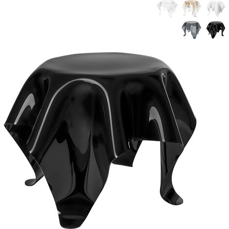 Table basse ronde 60 cm en plexiglas transparent Drappeggi - Noir