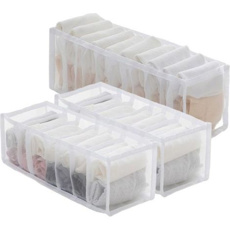 3 Pièces Organisateur de Tiroir Pliable Boite Rangement Sous Vetement Rangement Tiroir pour Chaussettes Sous-Vê HOUSSE DE RANGEMENT (1/4)