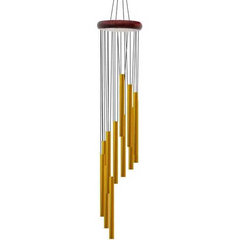 Carillon à vent doré à 12 tubes étagés avec crochet en S décoratif (1/5)