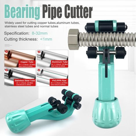 Coupe-tube Micro pour Tubes Ondulés Inox et Cuivre 4-32mm - Outil de Découpe pour Climatisation et Plomberie (8A-25A) (1/5)