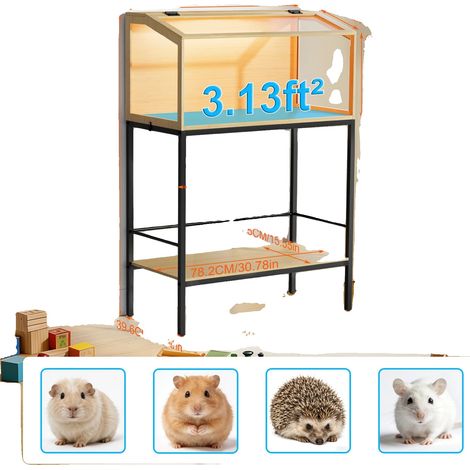 Hamsterkäfig, geräumiges Design, nagersichere Konstruktion, Klar (1/2)