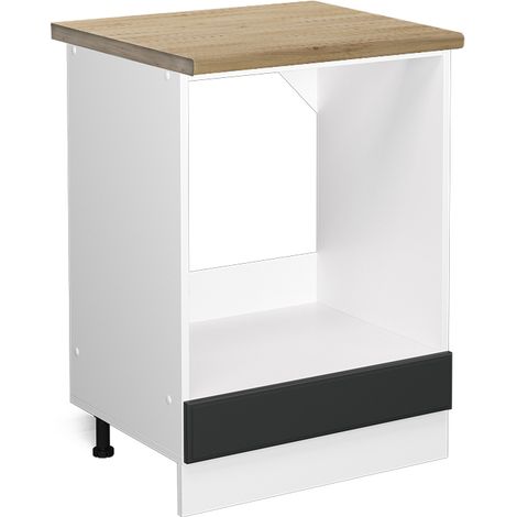 Meuble pour four R-Line, Anthracite campagne, 60 cm , PT Chêne, Vicco