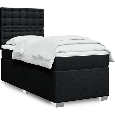 Boxspringbett mit Matratze Schwarz 100x200 cm Stoff (1/5)