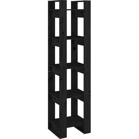Maison Exclusive - Libreria/Divisorio Nero 41x35x160 cm in Legno Massello di Pino