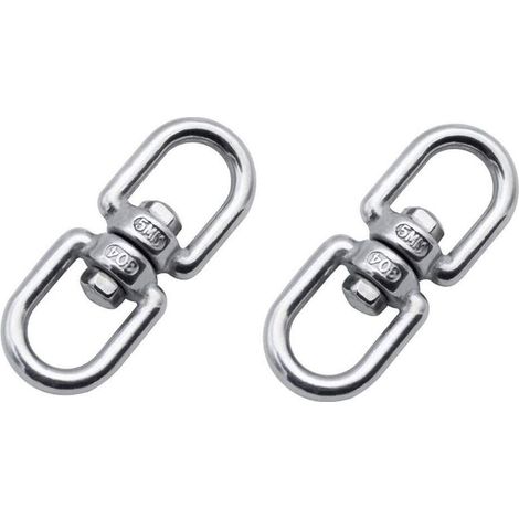 Set di 2 ganci micro girevoli in acciaio inox 304, robusti ganci girevoli a doppia testa da 5 mm per appendere piante, rotatore per appendere casette per uccelli (1/4)