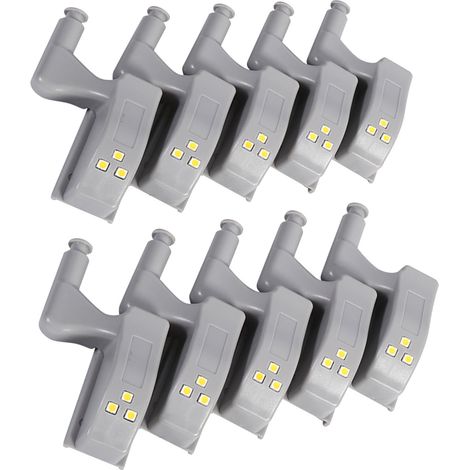 10 Stück LED-Scharnierleuchten für Schränke, Kleiderschränke, Garderoben, Haushalt und Küche (Kaltweiß) (1/5)