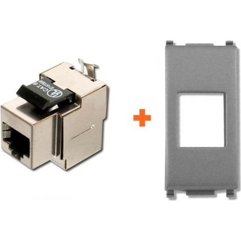 Keystone presa Cat.6 stp RJ45 schermata Vimar Plana silver grigio metallizzato