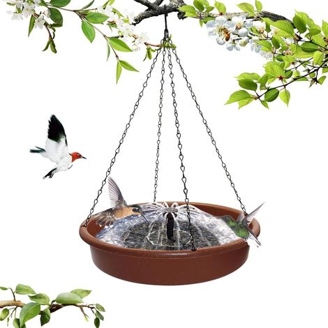 Solar-Vogeltränke mit Springbrunnenfunktion – Vogelbad-Schale mit Solarpumpe für Garten und Rasen (zum Aufhängen) (1/5)