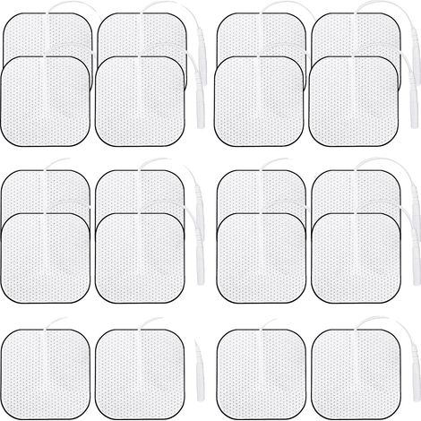 Electrodos TENS reutilizables, compatibilidad universal, 20 unidades, 4 x 4 cm