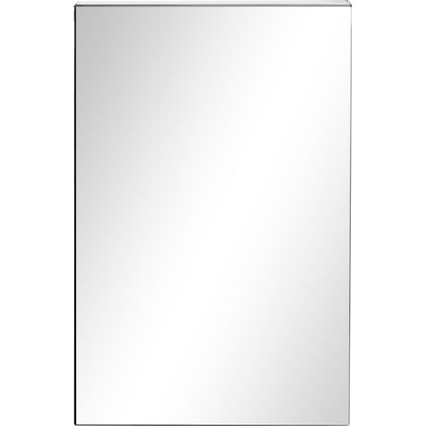 Meuble de salle de bain avec miroir, armoire murale à 3 étagères de rangement pour douche et toilettes, 39 x 12 x 60 cm, argent (1/5)