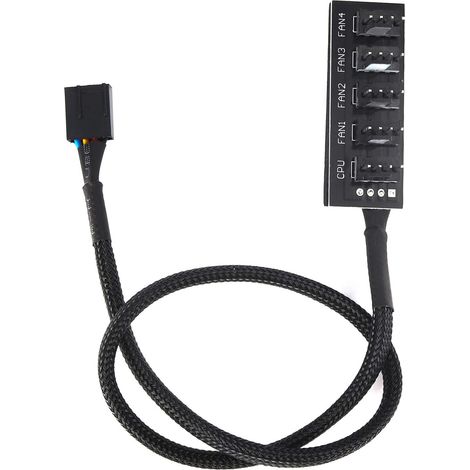 Cable divisor de ventilador de 4 puertos para cajas de ordenador, negro (1/5)