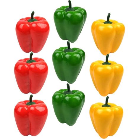 9 Pièces Simulation Modèle De Poivron Modèle Alimentaire Polyfoam Décor De Poivron Doux Poivron Artificiel Mini Jouet Alimentaire Jouet Accessoire Nourriture Réaliste Faux (1/5)