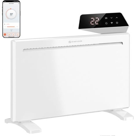 HOMCOM Termoconvettore Elettrica 1500W da Parete o Terra con Timer, Bianco (1/5)
