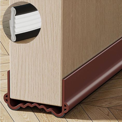 Pare-brise 100 cm, 2 pièces, marron, largeur 3,5-5,5 cm, réduction du bruit, protection contre le vent et les insectes (1/5)