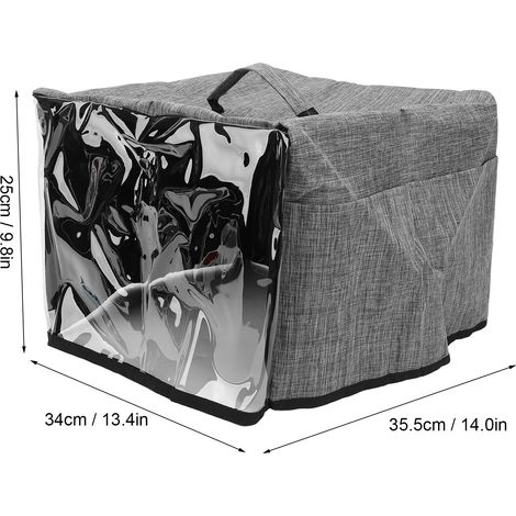 Ortviai Housse de grille-pain en toile oxford imperméable avec panneau frontal transparent, gris, 34 x 35,5 x 25 cm (1/4)