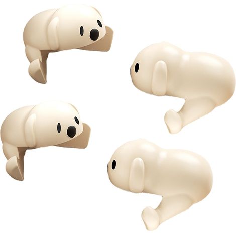 4 Protections d'angle en silicone amovibles - Adhésif pour meubles, table - Sécurité enfant, chien mignon abricot (1/5)