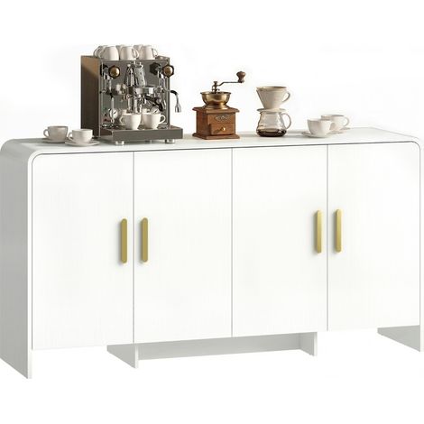 Aparador de Cocina con 4 Estantes 4 Puertas de Cierre Suave Mueble para TV de 72 Pulgadas 152x40x80 cm Blanco (1/5)